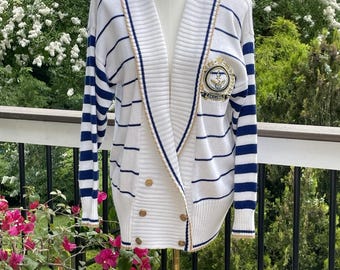 Vintage Organically Grown by Arpeja Nautical Sweater Sailing Patch 1980’s Large