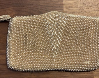 Vintage AB Japan Faux Pearl Clutch Evening Bag Mid Century 1960’s