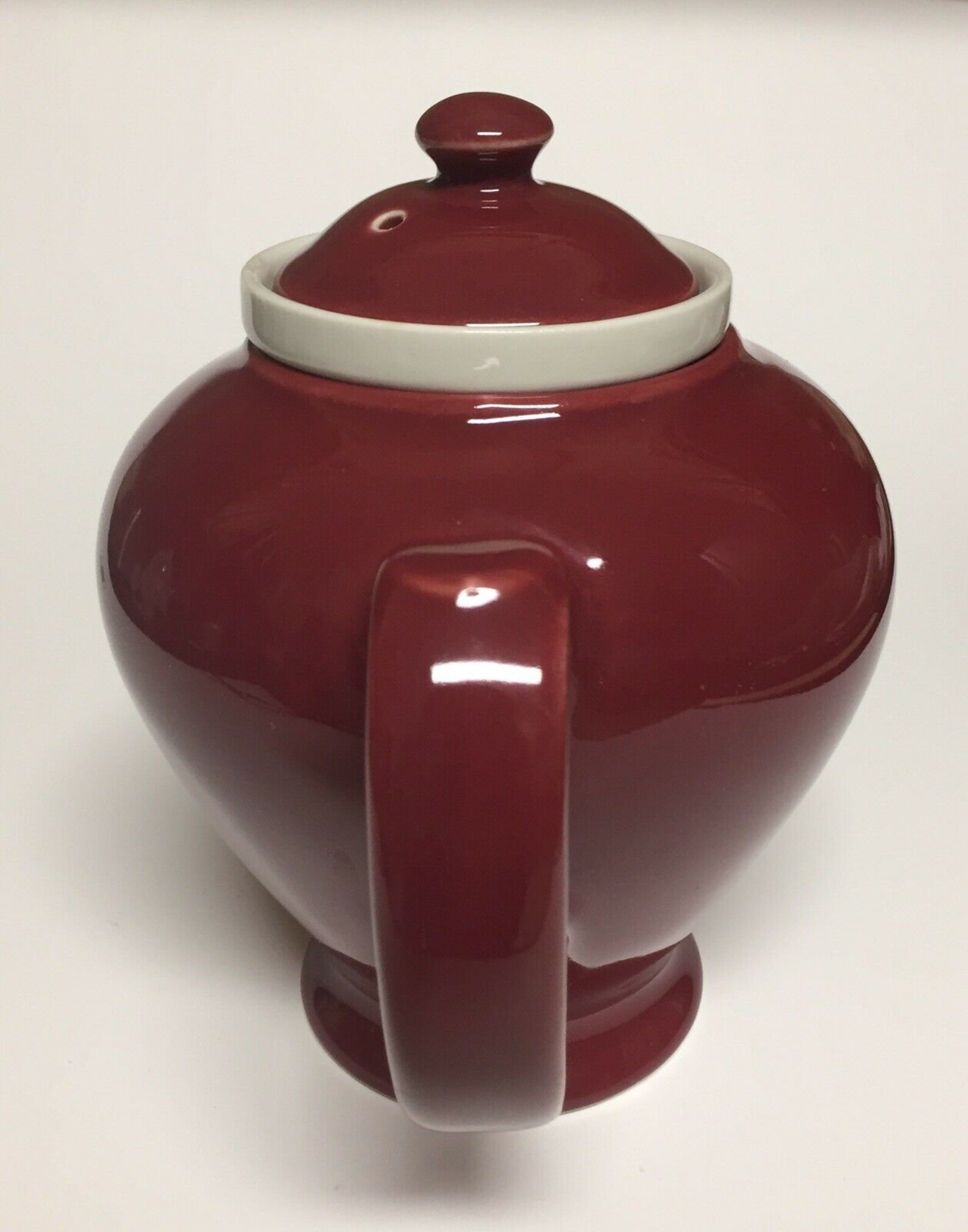 Vintage McCormick Teapot Hall Pottery Burgundy w/ Infuser Made Etsy