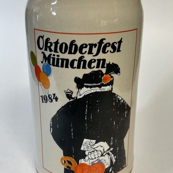 Oktoberfest Beer Stein Munchen Rastal Ceramic Mug 1 Liter Germany 1984