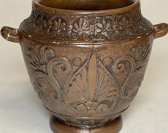 Vintage Panellinios Agora Athens Trojan Battle Grecian Urn 4"