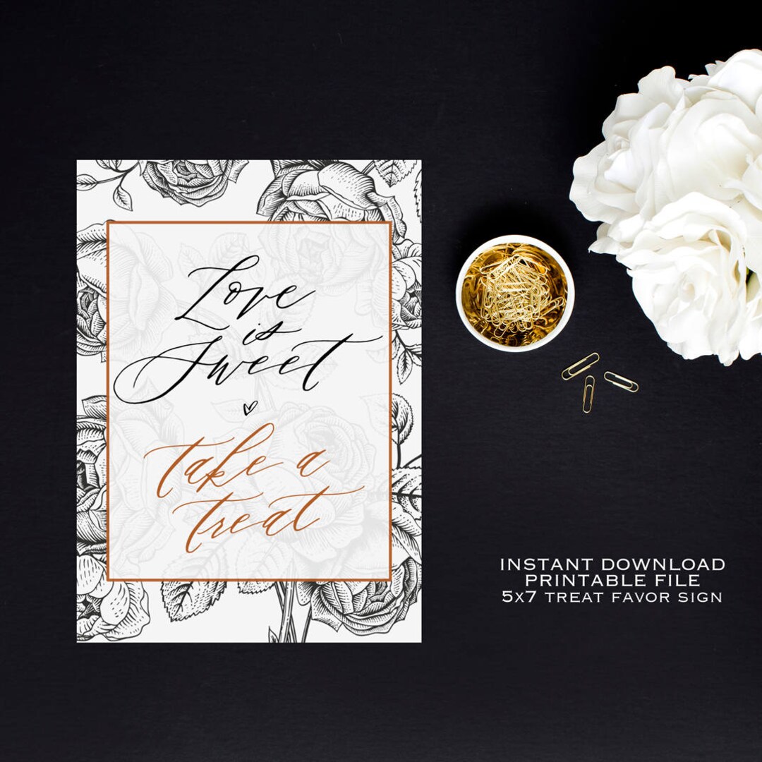 Instant Download Love is Sweet Take a Treat Printable Sign - Etsy