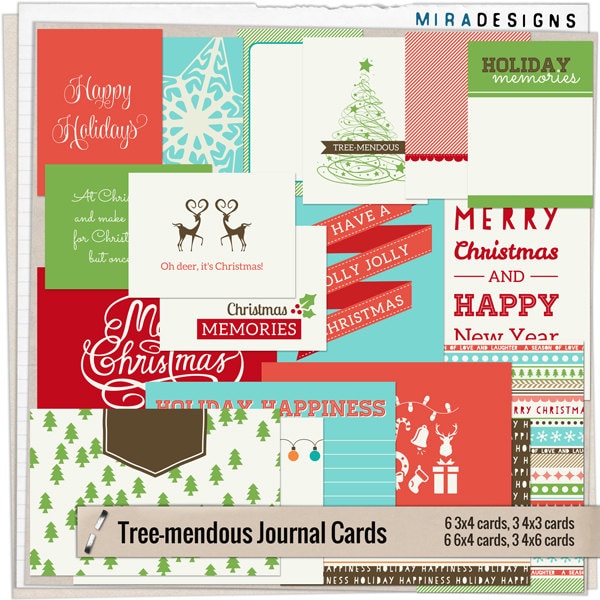 Tree-mendous - Printable journaling cards for Project Life and digital scrapbooking by Mira Designs