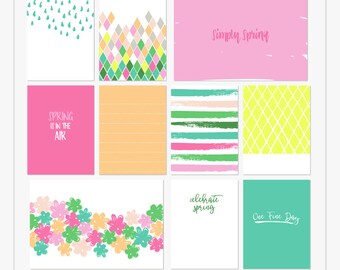 Simply Spring - Printable journal cards for pocket and digital scrapbooking by Mira Designs