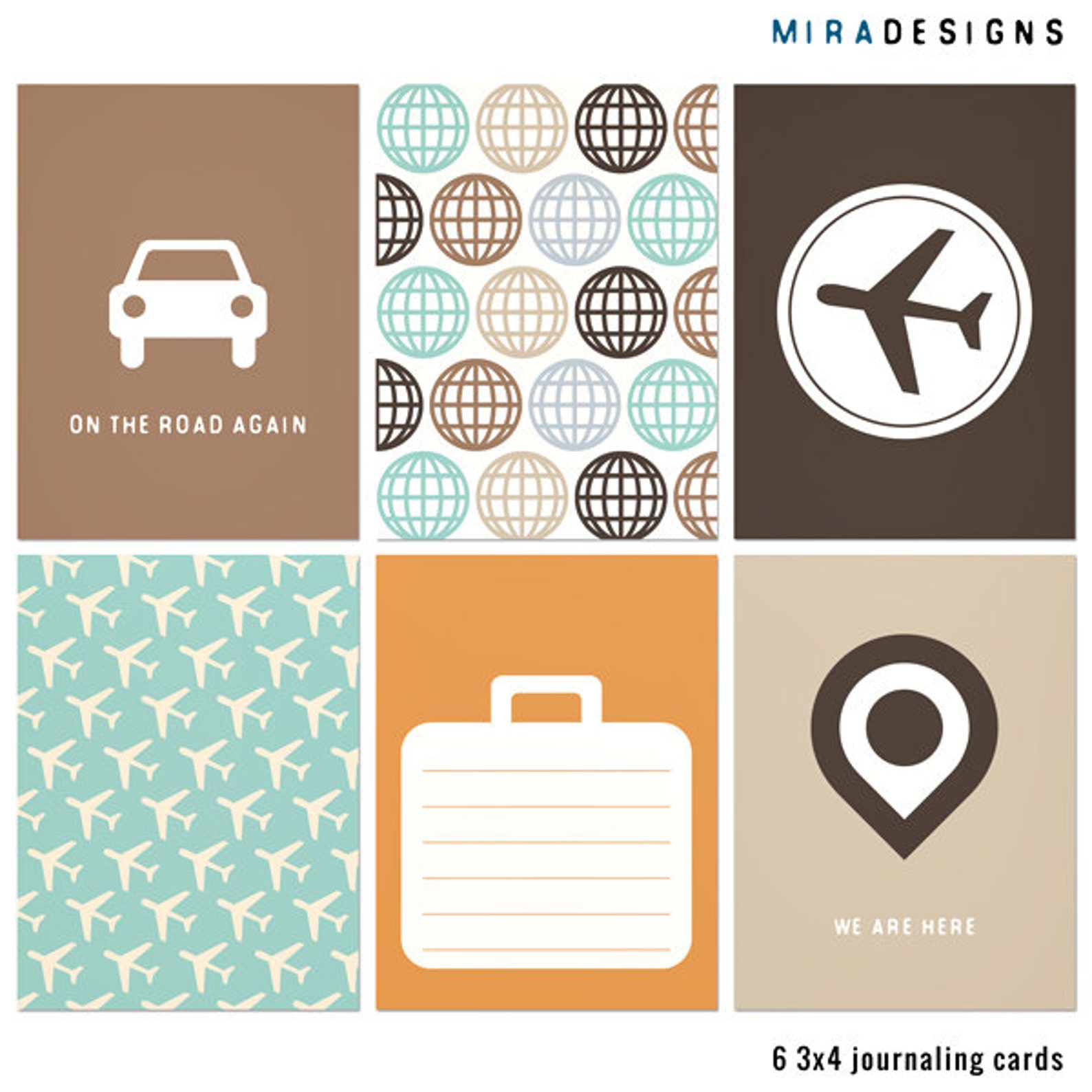 Bon Voyage Journal Cards - Instant Download - Printable Journaling ...