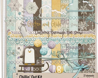 Chillin' Out - Instant Download - Winter themed digital scrapbooking kit by Mira Designs