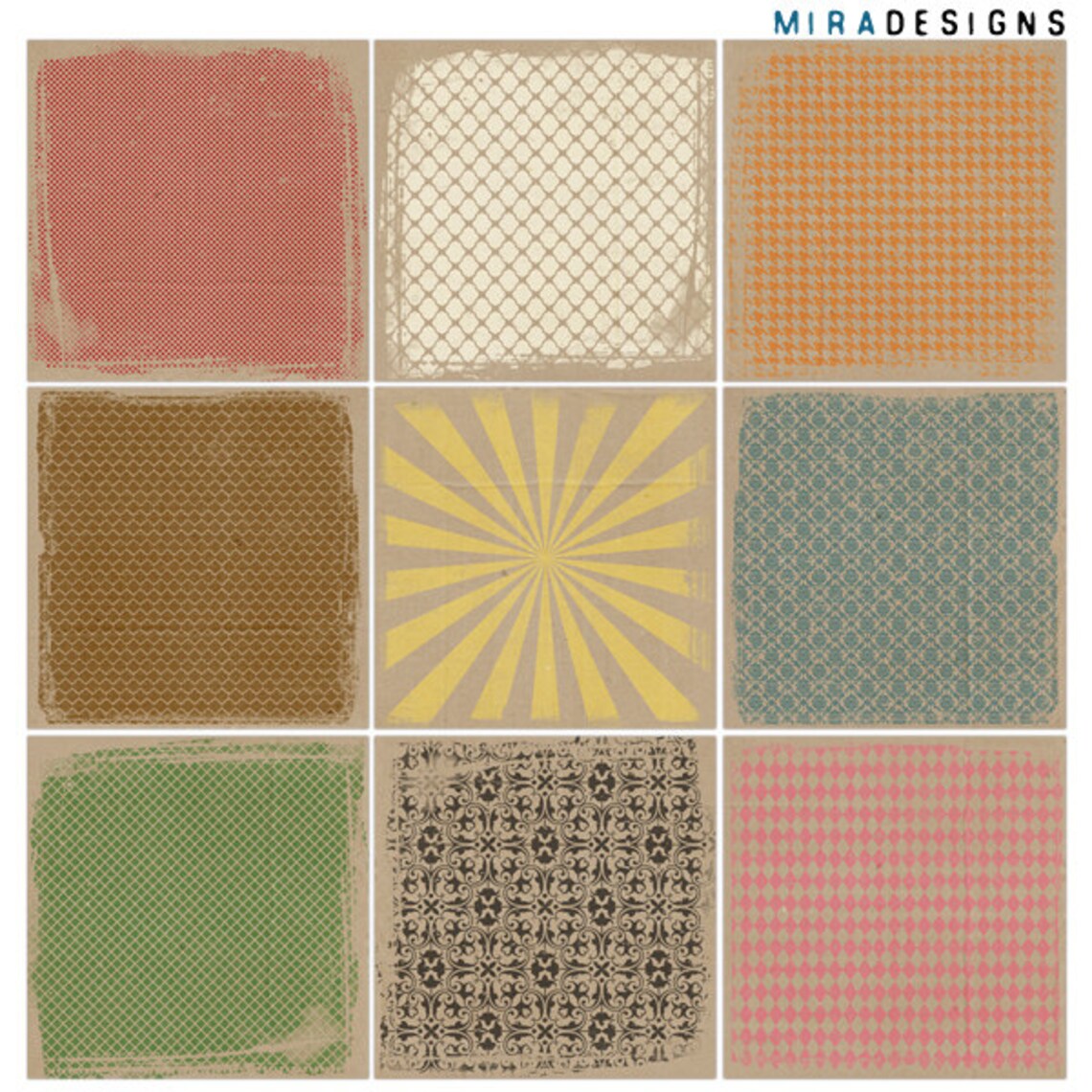 Printed Kraft Papers Instant Download Digital scrapbooking Etsy