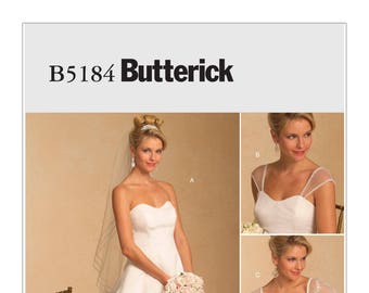 OOP, 5184, Butterick, Women's ,bridal, wedding gown, Strapless, formal gown, strapless pull up skirt, Sweetheart, neckline, prom, bridesmaid