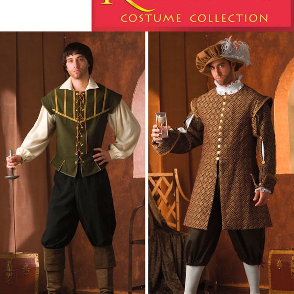 4059 Simplicity men's renaissance costumes, Historical Costumes, English Renaissance, Royal King, Doublet, Shirt, Pants, Men's cosplay