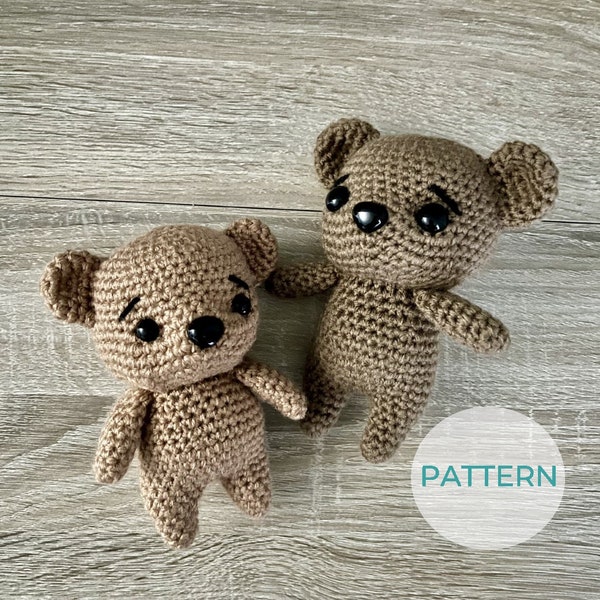 PATTERN ONLY: Benny the Bear Crochet Pattern PDF, Amigurumi Pattern, Bear Pattern, Teddy Bear Pattern, Photo Tutorial, Instant Download