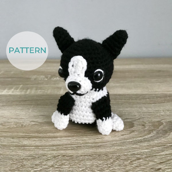 PATTERN ONLY: Shamus the Boston Terrier Crochet Pattern PDF, Amigurumi Pattern, Dog Pattern, Puppy Pattern, Photo Tutorial, Instant Download