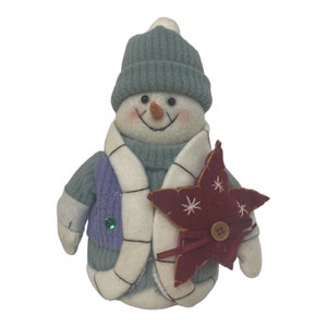 Unbranded Plush Felted Snowman 7-1/2&quot; Christmas Winter Décor