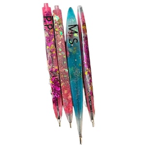 Handmade Custom Resin Pens with Glitter and Confetti - Personalized Pens for School, Office, or Personal Use