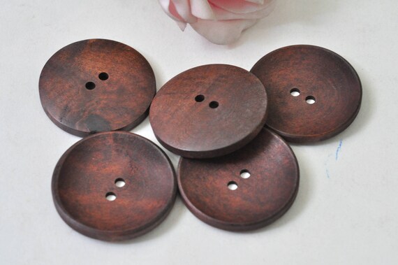 10 Knöpfe 2 Löcher 23 mm Schleife Holz Holzknopf Holzknöpfe Nähen Basteln Knopf