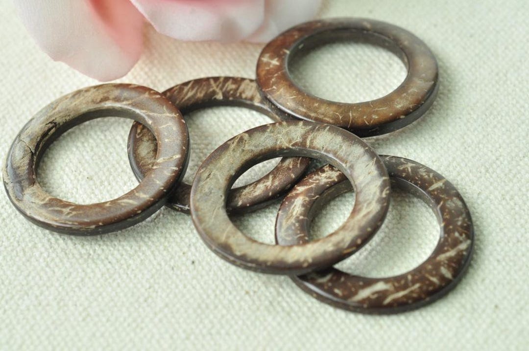 Coconut Rings 25pcs/pack 30mm Coconut Shell, Natural Coco Nut Round Rings, Donut ...