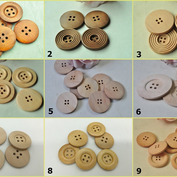 30mm Wood Buttons - Etsy