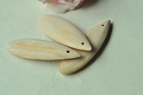 8pcs/pack Teardrop Wood Beads, Long Water Drop Style Unpainted Natural Wooden Bead for Handmade Crafting, Painting Jewelery, Punk Earrings