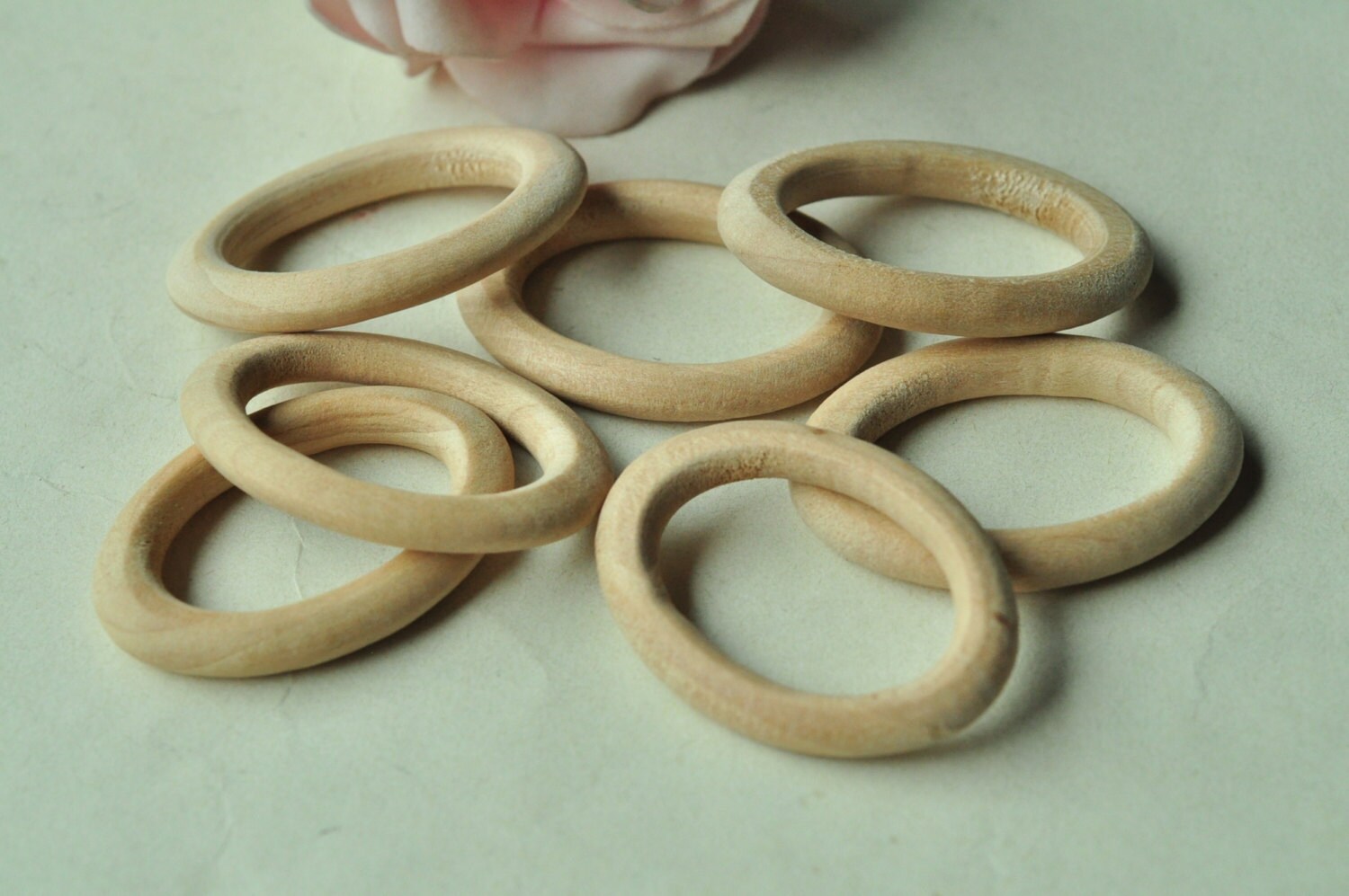 8pcs Wooden Ring Oval Wood Unfinished Natural Circle No Etsy