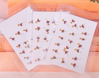 Mini Pressed Dried Flowers for Nail Art Pedicure/Manicure Deco, Tropical Milkweed Dancing Flower for Handmade Crafting - 20pcs/pack