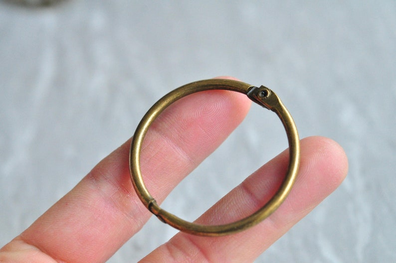 Open Split Key Ring Round Keyring Antique Bronze / White K Etsy