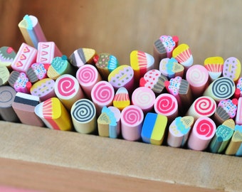 50pcs Polymer Clay Cane Stick Assorted Mixed Sexy Fimo Nail Art Manicure Deco Earring Scrapbooking Design Kawaii Lollipop Pattern 502001_2