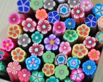 50pcs Polymer Clay Fimo Cane Stick Assorted Mixed Sexy Nail Art Manicure Deco Earring Scrapbooking Design Kawaii Flower Pattern 502001_6