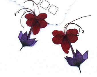 12pcs/pack Pressed Red Dragonfly Flowers, Real Dried Flowers for Nail Art Pedicure/Manicure Deco, Handmade Crafting, Resin Filling