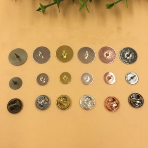 200sets Brass Tie Tack Blank Pin with Clutch Back Lapel Scatter Round Base Brooch Clip Lock Pin