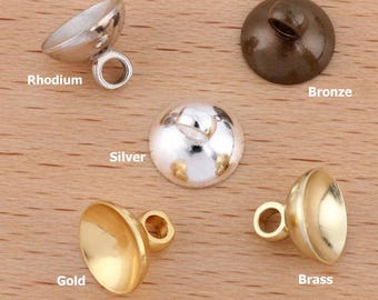 100pcs/pack 6mm/8mm/10mm Bead Caps Bails, Bead Charm Pendant Connector Jewelry Making, DIY Handmade Crafts