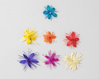 Paquete de 12 flores secas para uñas, mini flores para uñas, flores prensadas para resina, decoración para manicura/pedicura, 6-10 mm, Symplocos paniculata natural.