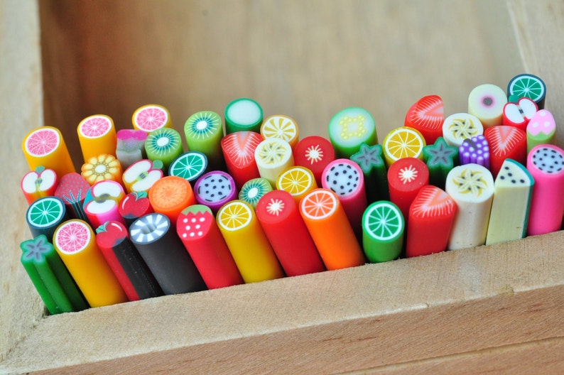 50pcs Polymer Clay Fimo Cane Stick Assorted Mixed Sexy Nail Etsy
