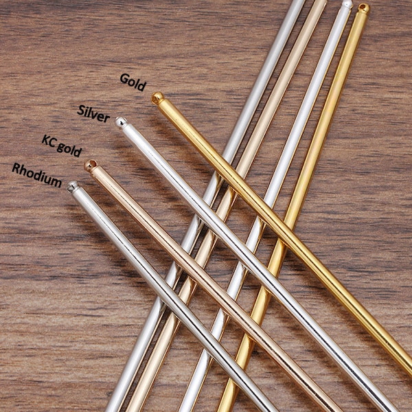 50pcs Metal Hairpin, Hair Stick, Hair Accessory Jewelry, Hair pin for hanfu Connectors - Earring Stick Rod