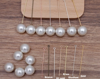50 set/confezione da 50 mm in ottone per spilla da bavero