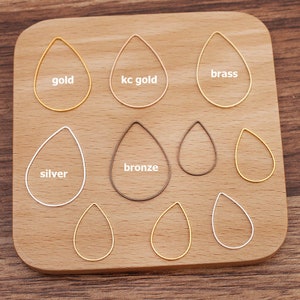 100pcs Brass Ring Teardrop Connector, Tear Drop Loop Component Flat Closed Jump Ring Waterdrop Earring Connector