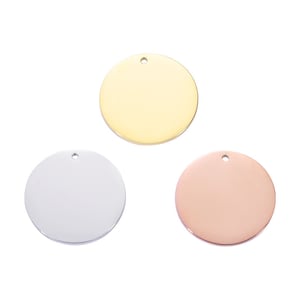 5 Stück / Packung 22 mm / 25 mm / 28 mm / 30 mm rostfreie Scheibenmarken, runde Stanzteile, Metallrohlinge für Handstempel, Haustier-ID-Marken