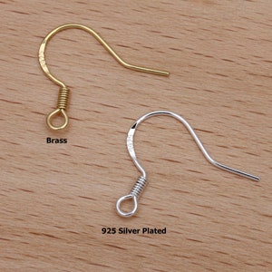 BULK 200pcs/pack Sterling Silver Plated French Hook Earrings, Tarnish Resistant Cupronickel Fish Hook Earring Wires, Brass Ear Wires
