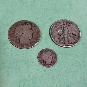 Collectible Coins: Barber Dime, Liberty Half Dollar, Barber Half Dollar