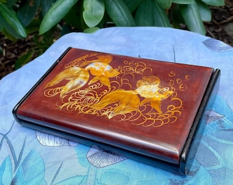 Goldfish Lacquered Trinket Box Vietnam