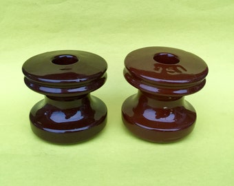 Brown Ceramic Spool Insulators J 151