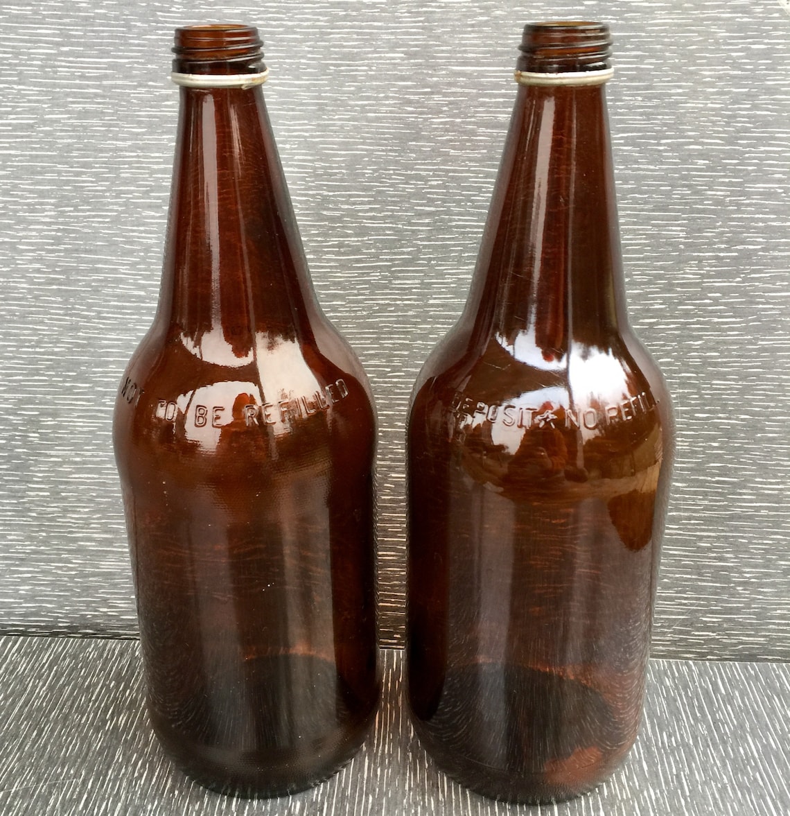 Vintage Brown Beer Bottles 32 Oz Etsy
