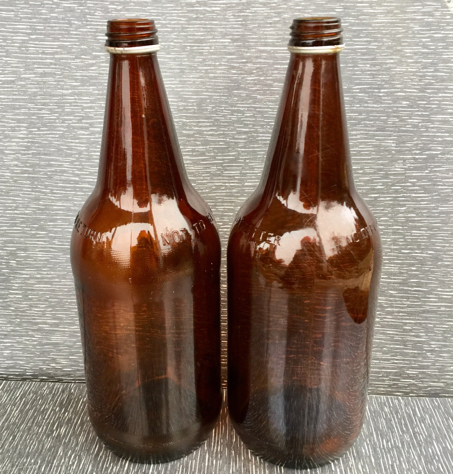 Vintage Brown Beer Bottles 32 Oz Etsy