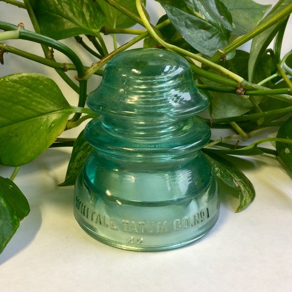 Whitall-Tatum Aqua Glass Insulator Number 1-42