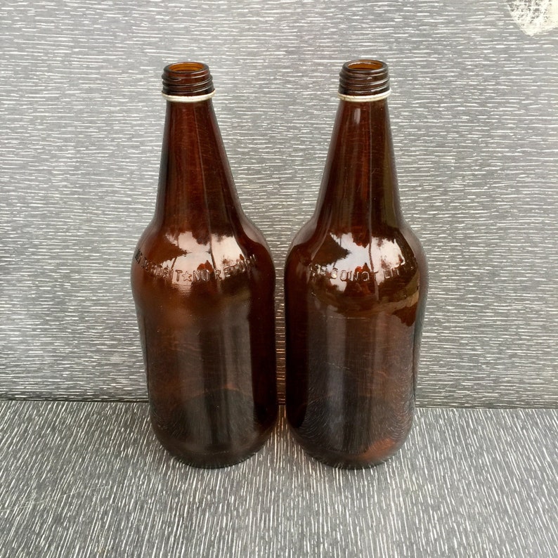 Vintage Brown Beer Bottles 32 Oz Etsy