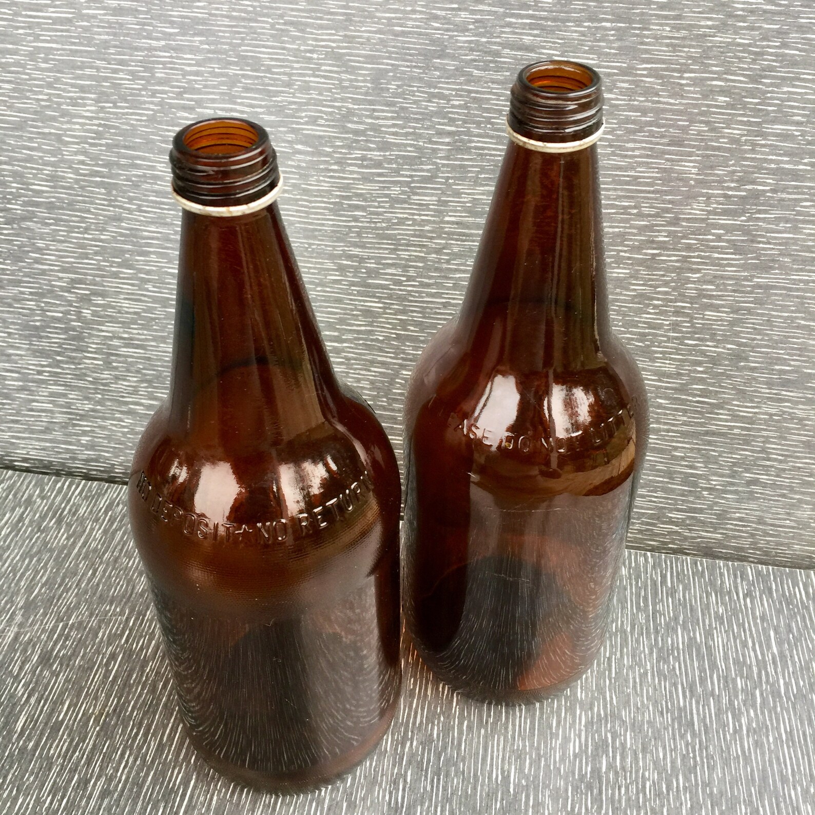 Vintage Brown Beer Bottles 32 Oz Etsy