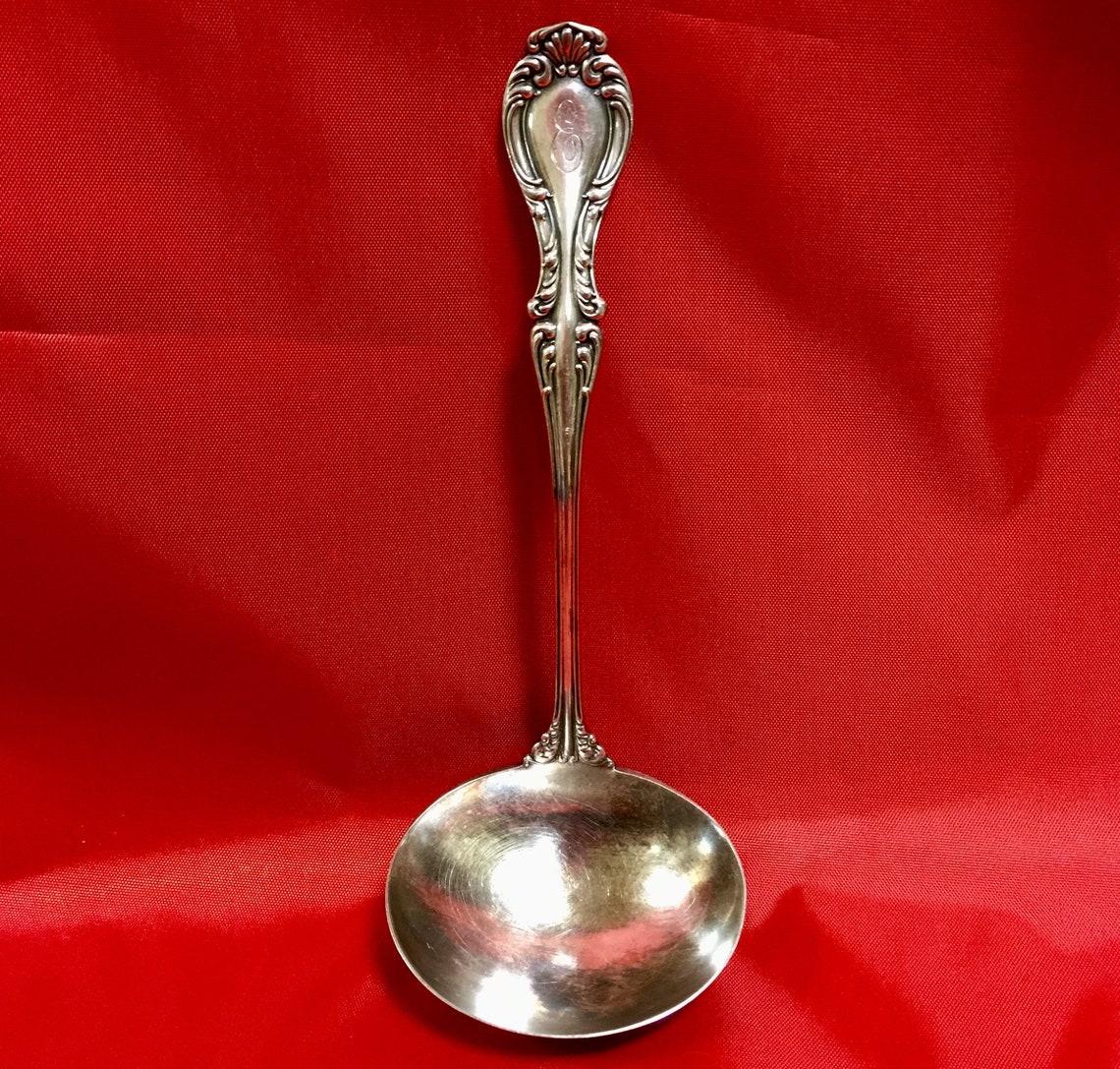 R Wallace 1835 A1 Silver Plated Ladle With E Monogram Etsy