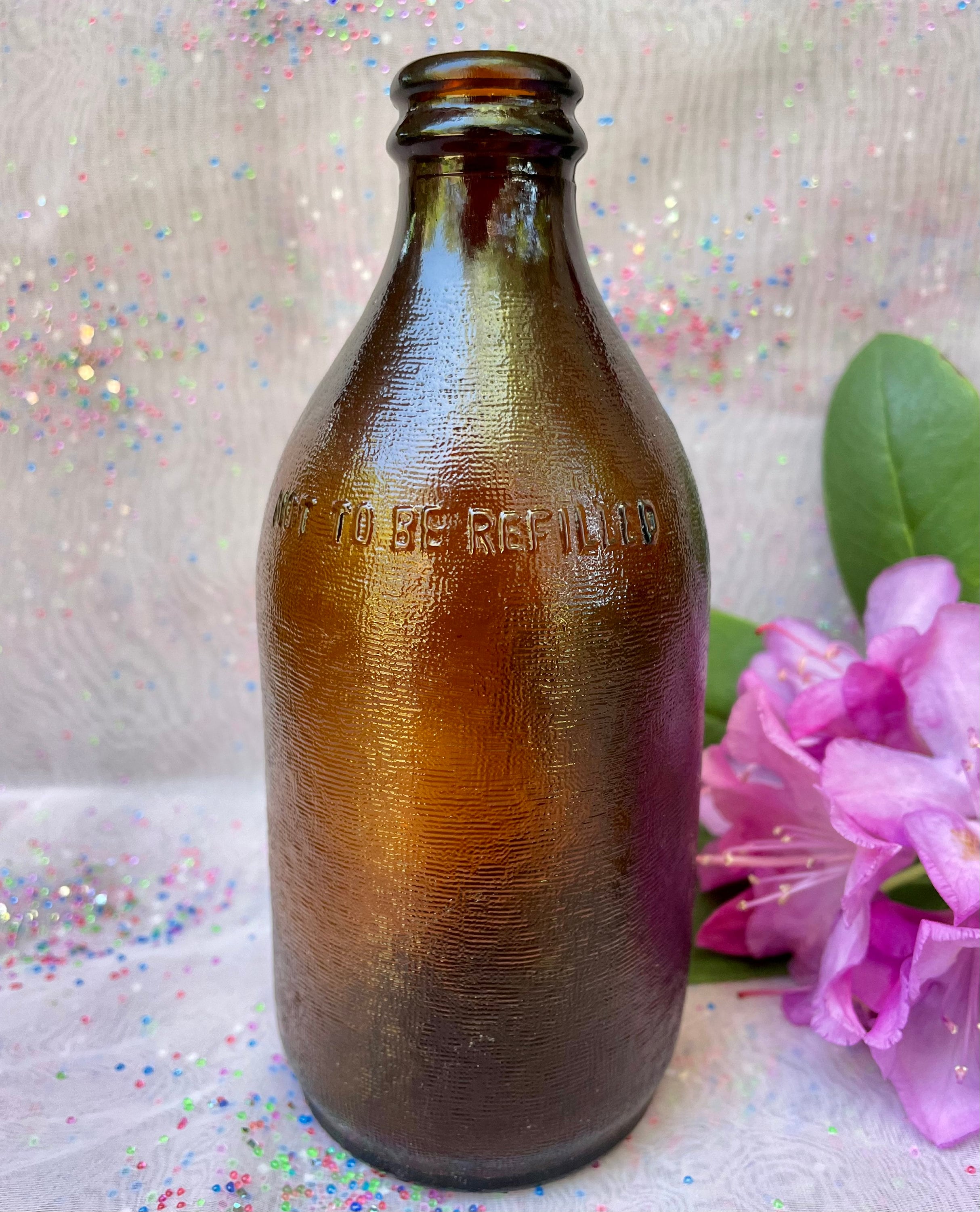 Vintage Anchor Hocking Brown Glass Short Bottle 12 Oz - Etsy