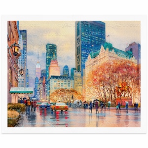 New York Fifth Avenue Print From Watercolor Original