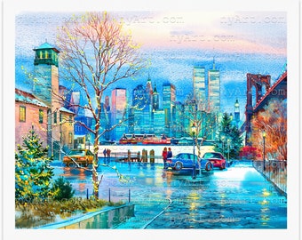 The River Café New York Print from Watercolor Original Painting Artwork | New York Poster | New York Watercolor | New York Wall Art