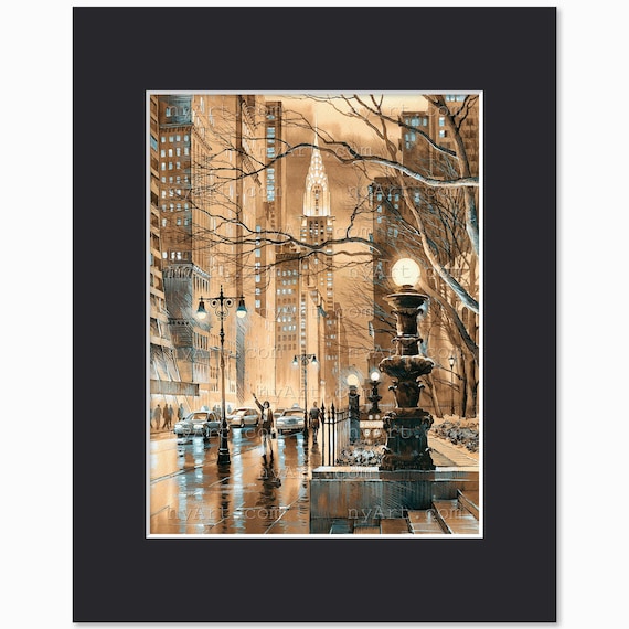 Chrysler Building Sepia – Watercolor Fine Art Print by Roustam