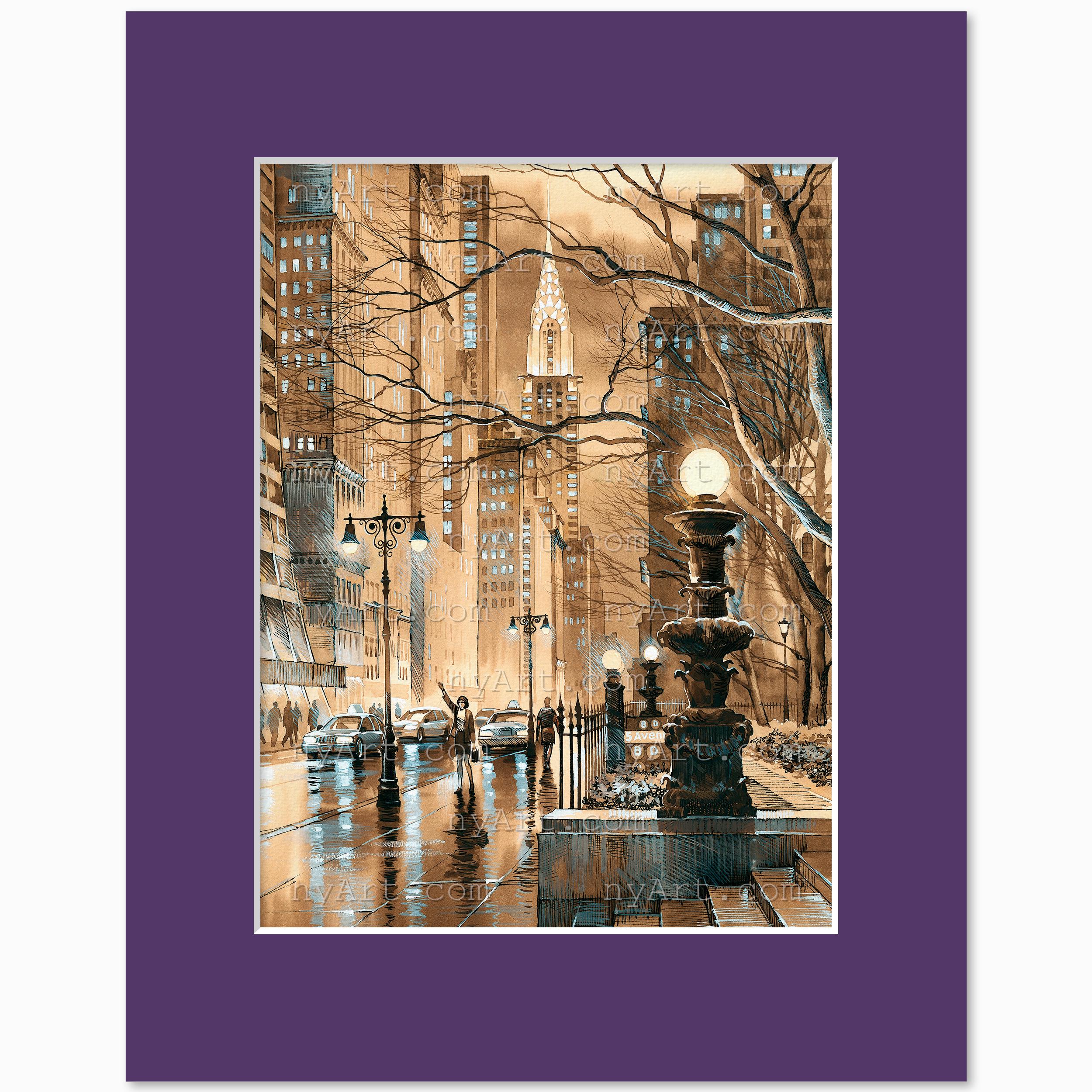 Chrysler Building Sepia – Watercolor Fine Art Print by Roustam